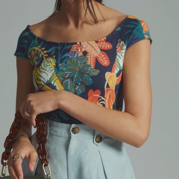 Maeve Tropical Print Women's Top - Picture 2 of 8
